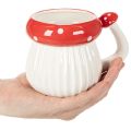 Keramik-Dekotasse Fliegenpilz 10 cm Weiß-Rot, dekorative Verwendung | Floristik21.de