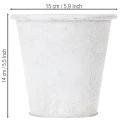Pflanztopf mit Ornamenten, Übertopf, Metallgefäß Weiß Ø15,5cm H14,5cm | Floristik21.de