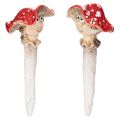 Floristik21 Pilz-Stecker Dekofigur Mädchen und Junge Fliegenpilz Keramik 13cm Rot 2 Stück Innenbereich