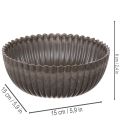 Runde Dekoschale Kunststoff geriffelt anthrazit Ø15cm 2 Stück | Floristik21.de