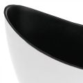 Deko-Schale oval Weiß, Schwarz Pflanzschiffchen Kunststoff 24cm