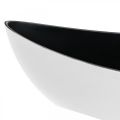 Floristik21 Deko-Schale oval Weiß, Schwarz Pflanzschale Pflanzschiff 55cm