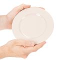 Teller rund Kunststoff 17 cm apricot 6 Stück Dekoration | Floristik21.de
