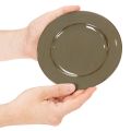 Kunststoff Dekoteller rund 17 cm dunkelgrün-braun 6 Stück | Floristik21.de