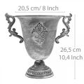 Floristik21 Pokal Grau Ø20,5cm H26,5cm