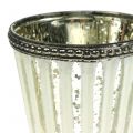 Floristik21 Teelichtglas Pokal Bauernsilber H11cm
