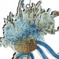 Floristik21 Dekoschild Holz Fahrrad Sommerdeko Schild zum Hängen Blau, Weiß 31×25cm