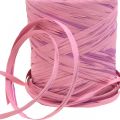 Floristik21 Raffia-Multicolor Geschenkband Rosa-Pink, Floristenbedarf, Zierband L200m