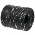 Floristik21 Raffia Band Schwarz Silber Geschenkband Dekoband 200m