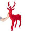Dekofigur Hirsch stehend 85cm Rot Beflockt Innenbereich | Floristik21.de