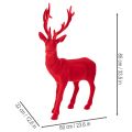 Dekofigur Hirsch stehend 85cm Rot Beflockt Innenbereich | Floristik21.de