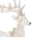 Dekofigur Hirsch sitzend Polyresin Weiß 30cm | Floristik21.de