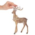 Dekofigur Hirsch Polyresin 28cm Braun mit Gold- und Silberakzenten | Floristik21.de