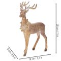Dekofigur Hirsch Polyresin 28cm Braun mit Gold- und Silberakzenten | Floristik21.de