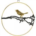 Fensterdeko Vogel, Herbstdeko zum Hängen, Metall Ø22,5cm