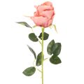 Floristik21 Kunstblume Rose Bund 12 Stück Langstiel 62cm Rosa Kunststoff/Seide