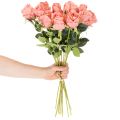 Kunstblume Rose Bund 12 Stück Langstiel 62cm Rosa Kunststoff/Seide | Floristik21.de