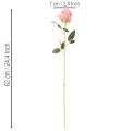 Kunstblume Rose Bund 12 Stück Langstiel 62cm Rosa Kunststoff/Seide | Floristik21.de