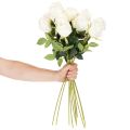 Kunstblume Rose Weiß Langer Stiel 62cm 12 Stück | Floristik21.de