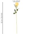 Künstliche Rose Gelb 62 cm mit langem Stiel, 12er-Set | Floristik21.de