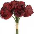 Floristik21 Kunstrosen Rot, Seidenblumen, Rosenbund L23cm 8St