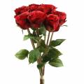 Floristik21 Rose im Bund künstlich Rot 36cm 8St