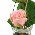 Floristik21 Rose im Glas Rosa H23cm