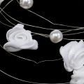 Floristik21 Drahtgirlande mit Perlen und Rosen 120cm Weiß