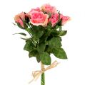 Floristik21 Rosenstrauß in Pink L26cm 3St