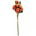 Floristik21 Rosenstrauß künstlich Rosen Seidenblumen Orange 53cm Bund