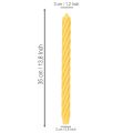 Gedrehte Stabkerzen aus Wachs, durchgefärbt, Gelb, 350 x 28 mm, 4 Stück | Floristik21.de