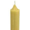 Floristik21 Rustic Kerzen Hohe Stabkerzen durchgefärbt Gelb 350/28mm 4St