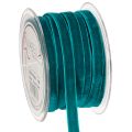 Floristik21 Samtband auf Rolle 10mm x 20m Petrol für Geschenkverpackungen und Dekoration