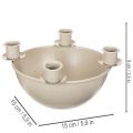 Kerzenschale mit 4 Kerzenhaltern Kunststoff Beige 15cm | Floristik21.de