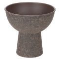 Floristik21 Pflanzenschale rund mit Sockel 18 cm beschichtetes Metall braun-anthrazit