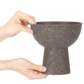 Pflanzenschale rund mit Sockel 18 cm beschichtetes Metall braun-anthrazit | Floristik21.de