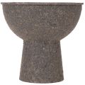 Pflanzenschale rund mit Sockel 18 cm beschichtetes Metall braun-anthrazit | Floristik21.de