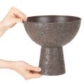 Pflanzschale auf Fuß rund Metall 25 cm Braun Innenbereich | Floristik21.de