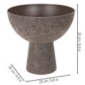Pflanzschale auf Fuß rund Metall 25 cm Braun Innenbereich | Floristik21.de