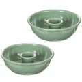Floristik21 Stabkerzenhalter Metall Grün 10 cm 2er-Set für Gestecke und Deko