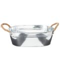 Floristik21 Schale oval 35cm x 21,5cm H11,5cm Zink glänzend