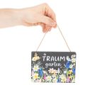 Gartenschild Schiefer 15 cm Blumenmotiv Traumgarten mehrfarbig mit Juteband | Floristik21.de