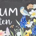 Gartenschild Schiefer 15 cm Blumenmotiv Traumgarten mehrfarbig mit Juteband | Floristik21.de