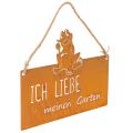 Floristik21 Schild mit Spruch Frosch Metallschild Garten Edelrost 38cm
