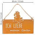 Schild mit Spruch Frosch Metallschild Garten Edelrost 38cm | Floristik21.de
