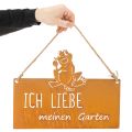 Schild mit Spruch Frosch Metallschild Garten Edelrost 38cm | Floristik21.de