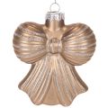 Glas Weihnachtsanhänger Schleife, 10cm, 2er-Set, Braun | Floristik21.de