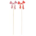 Deko-Schleifen Blumenstecker Holz 32 cm Rot Rosa 12 Stück | Floristik21.de