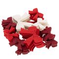 Dekoschleifen aus Holz 5 cm, Rot, Weiß, Bordeaux, 48 Stück, Weihnachtsdekoration/Bastelbedarf | Floristik21.de