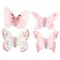 Floristik21 Schmetterling am Clip Rosa 8cm 8St